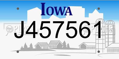 J457561 Iowa License Plate
