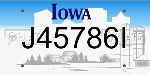 J45786I Iowa License Plate