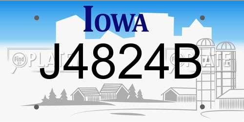 J4824B Iowa License Plate