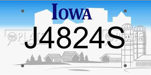 J4824S Iowa License Plate