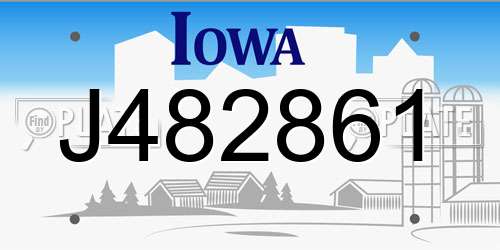 J482861 Iowa License Plate
