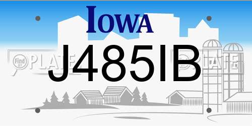 J485IB Iowa License Plate