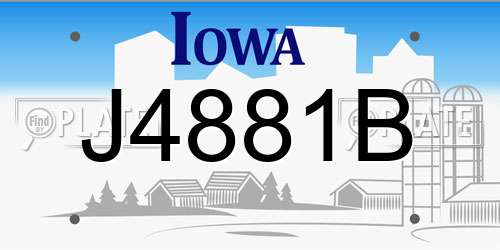 J4881B Iowa License Plate