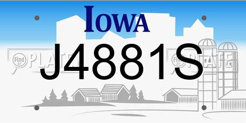 J4881S Iowa License Plate
