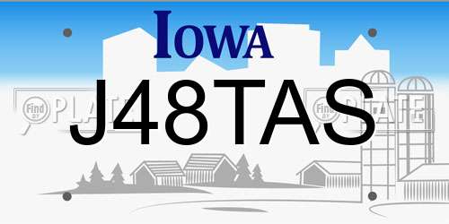 J48TAS Iowa License Plate