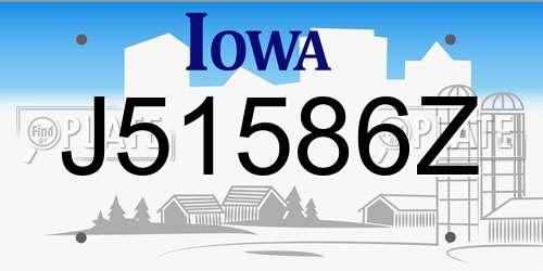 J51586Z Iowa License Plate