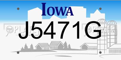 J5471G Iowa License Plate