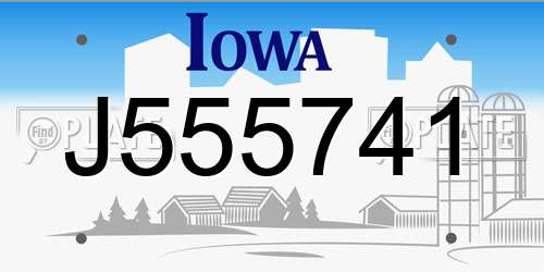 J555741 Iowa License Plate