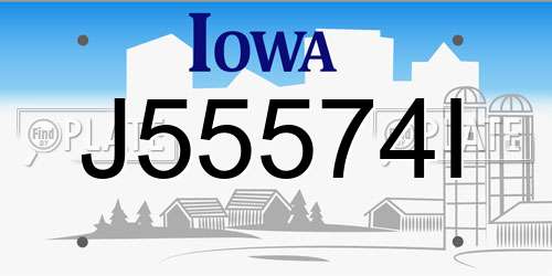 J55574I Iowa License Plate