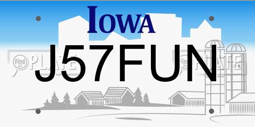 J57FUN Iowa License Plate