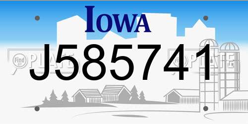 J585741 Iowa License Plate