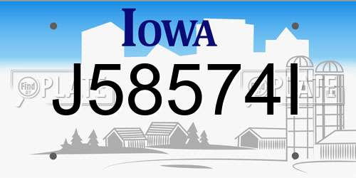 J58574I Iowa License Plate