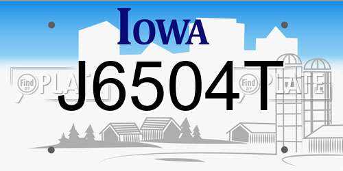 J6504T Iowa License Plate