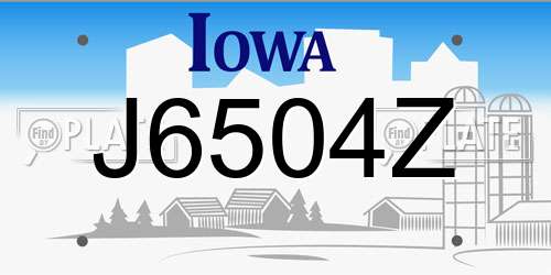 J6504Z Iowa License Plate