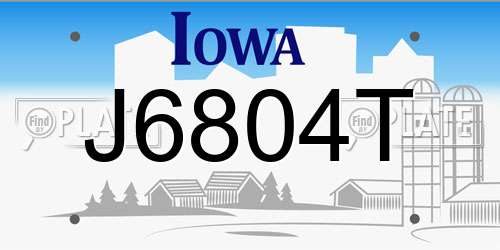J6804T Iowa License Plate