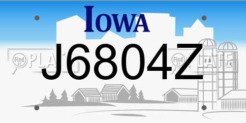 J6804Z Iowa License Plate