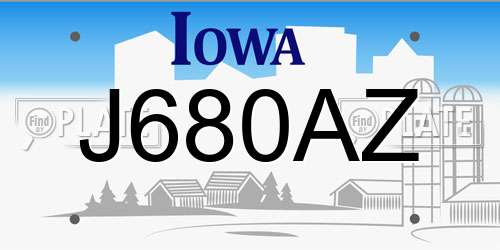 J680AZ Iowa License Plate