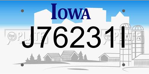 J76231I Iowa License Plate