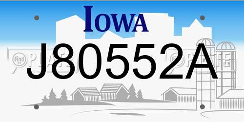 J80552A Iowa License Plate