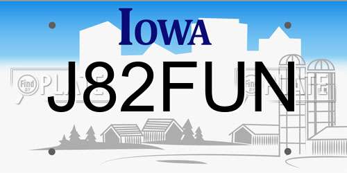 J82FUN Iowa License Plate