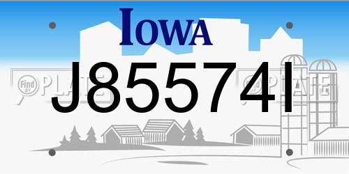 J85574I Iowa License Plate