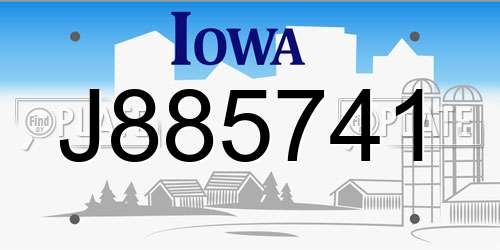 J885741 Iowa License Plate