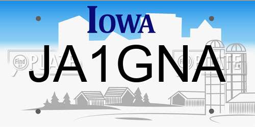 JA1GNA Iowa License Plate