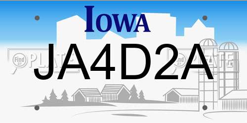 JA4D2A Iowa License Plate