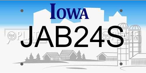 JAB24S Iowa License Plate