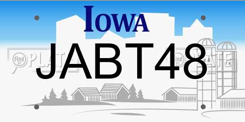 JABT48 Iowa License Plate