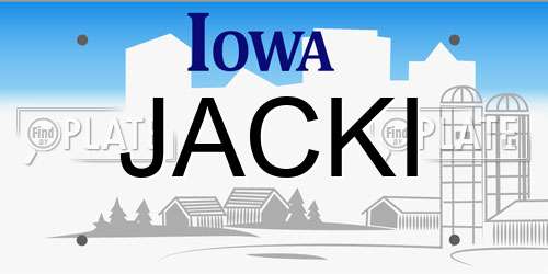 JACKI Iowa License Plate