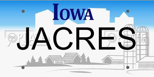 JACRES Iowa License Plate