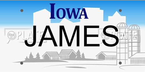 JAMES Iowa License Plate