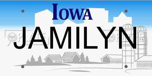 JAMILYN Iowa License Plate