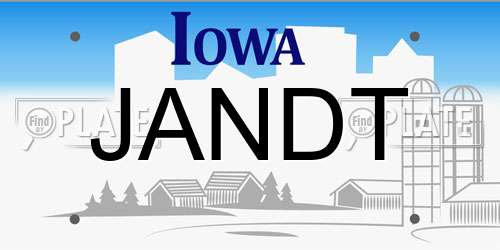 JANDT Iowa License Plate