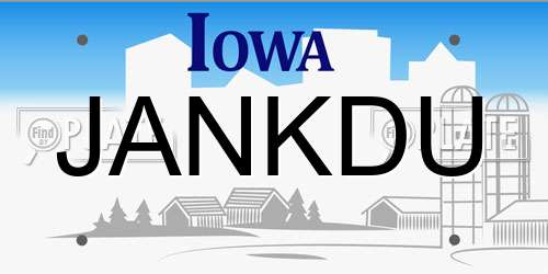 JANKDU Iowa License Plate