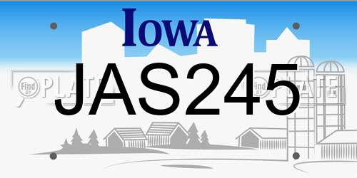JAS245 Iowa License Plate