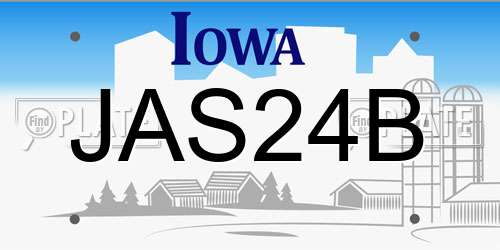 JAS24B Iowa License Plate