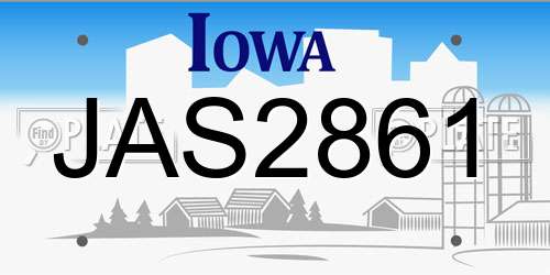 JAS2861 Iowa License Plate