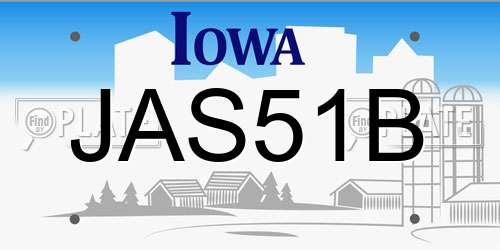 JAS51B Iowa License Plate