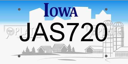 JAS720 Iowa License Plate