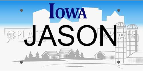 JASON Iowa License Plate