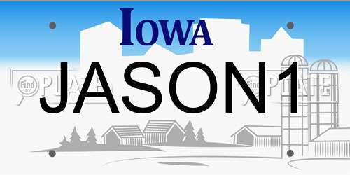JASON1 Iowa License Plate