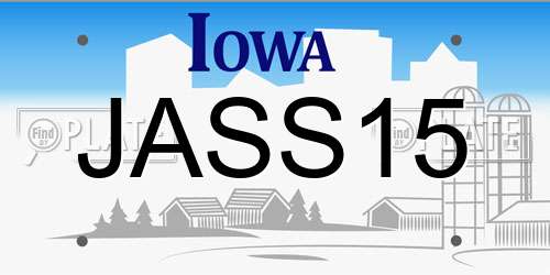 JASS15 Iowa License Plate