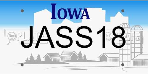 JASS18 Iowa License Plate