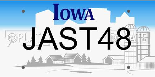 JAST48 Iowa License Plate