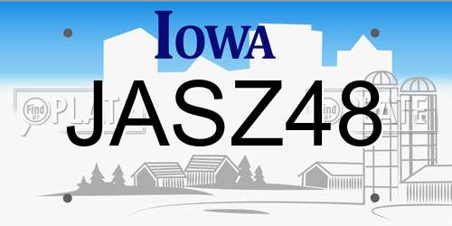 JASZ48 Iowa License Plate