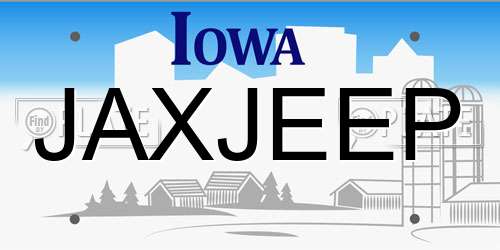 JAXJEEP Iowa License Plate