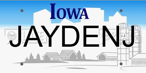 JAYDENJ Iowa License Plate