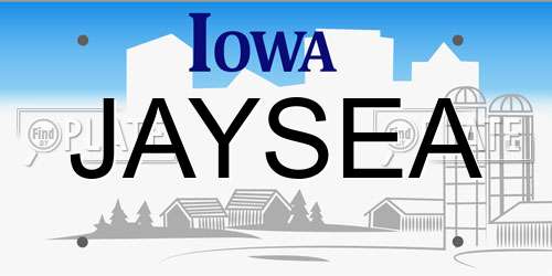 JAYSEA Iowa License Plate